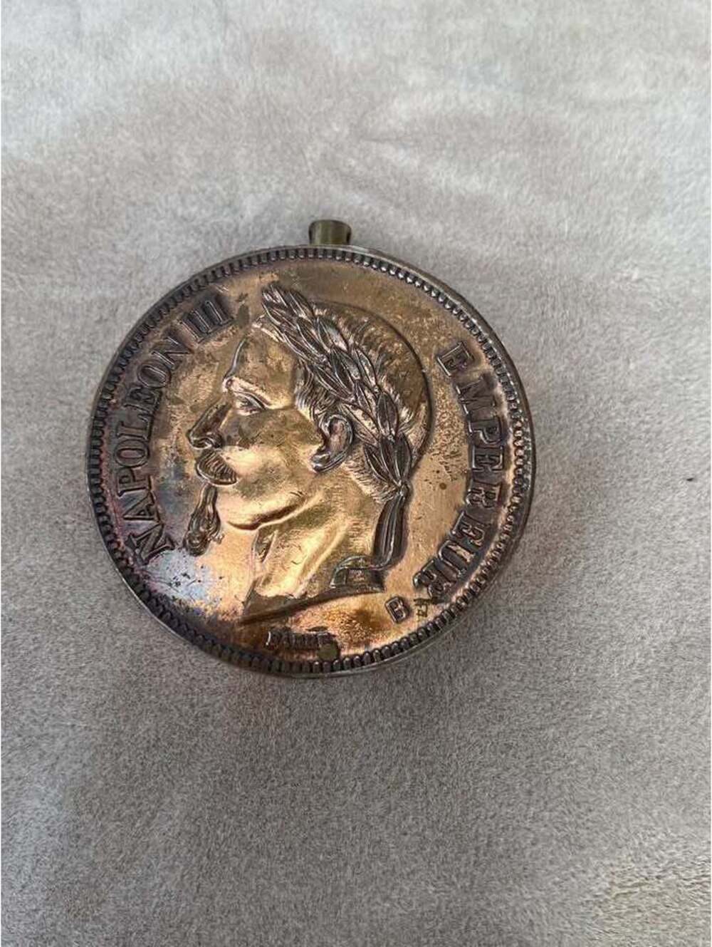 Antique French Lighter Modelled after 1870 5 Franc Coin Exquisite and Rare
